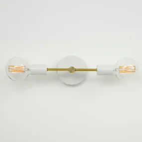 Double Arm Wall Light - White