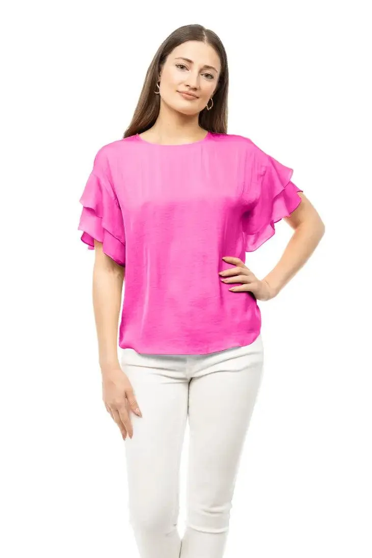 Double Ruffle Sleeve Top