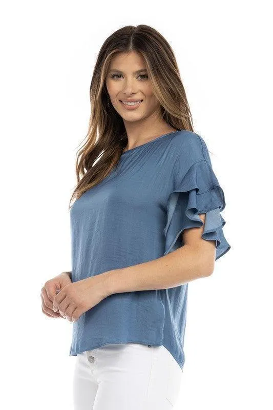 Double Ruffle Sleeve Top