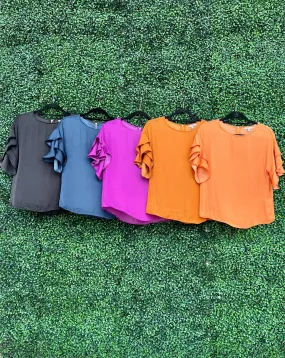 Double Ruffle Sleeve Top