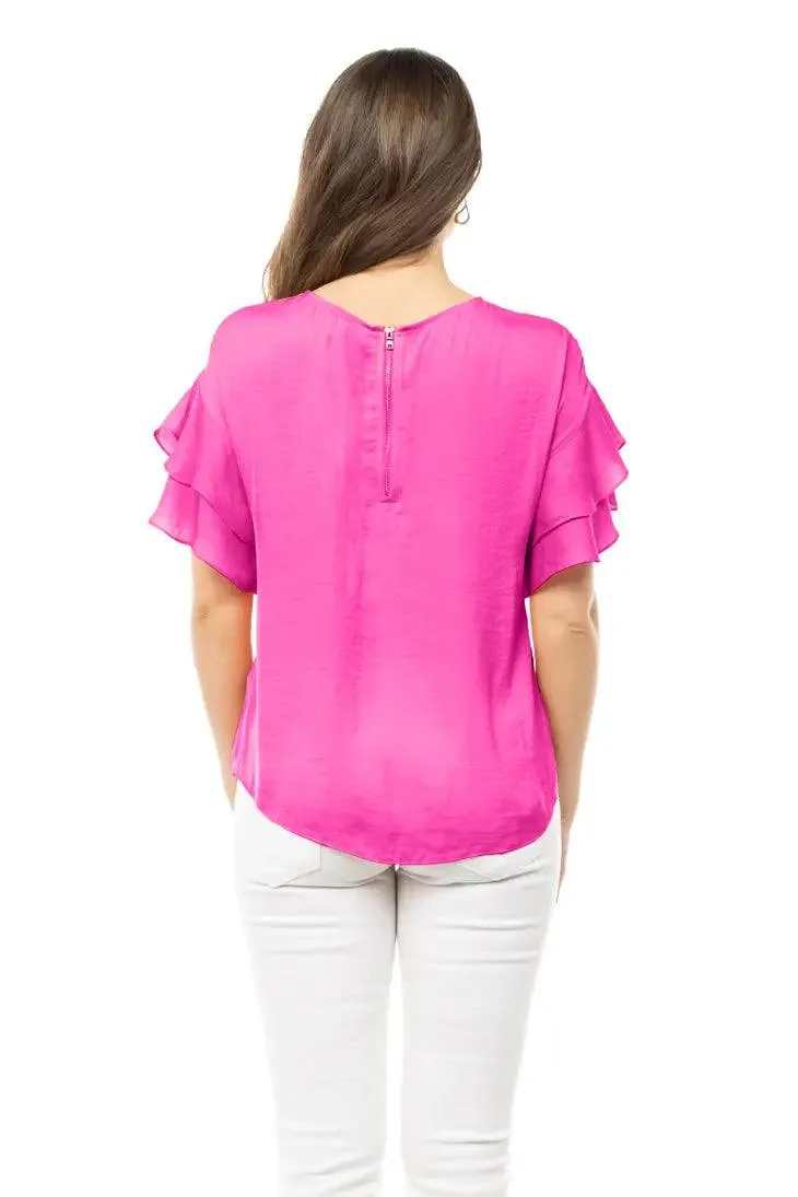 Double Ruffle Sleeve Top
