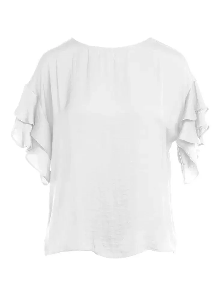 Double Ruffle Sleeve Top