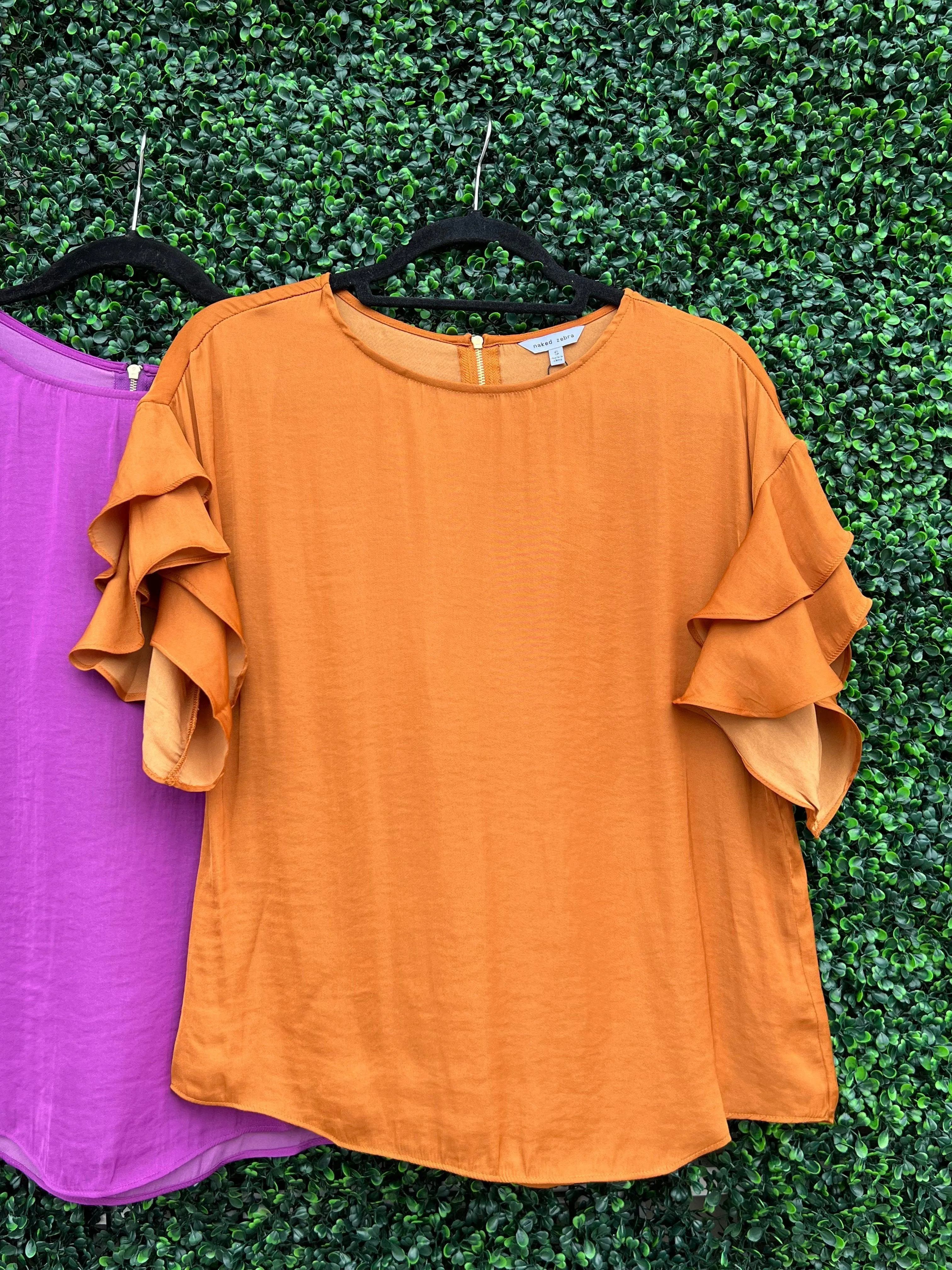 Double Ruffle Sleeve Top