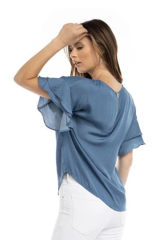 Double Ruffle Sleeve Top