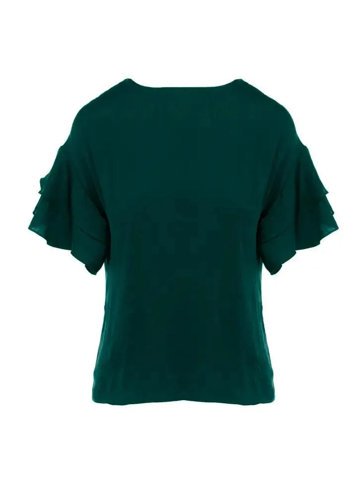 Double Ruffle Sleeve Top