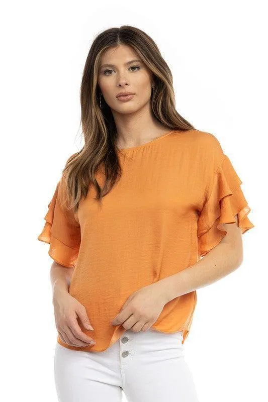 Double Ruffle Sleeve Top