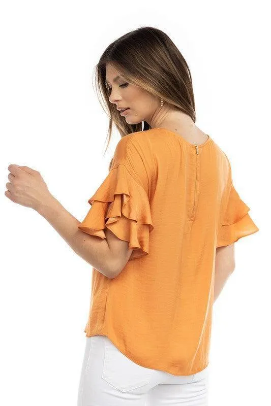 Double Ruffle Sleeve Top