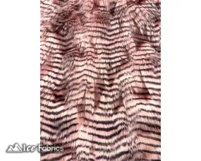 Dusty Rose Faux Fake Fur Feathered Bird Long Pile Fabric | Faux Fur Material