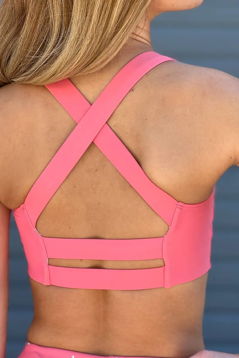 Elenor Sports Bra in Sweet Coral