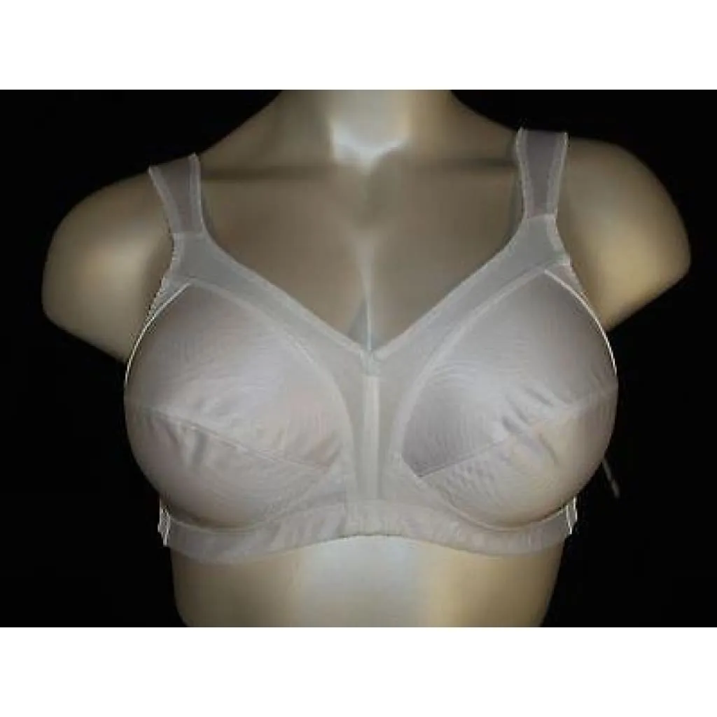 Exquisite Form 2558 Jacquard Satin Divided Cup Wire Free Bra 42C White NWOT