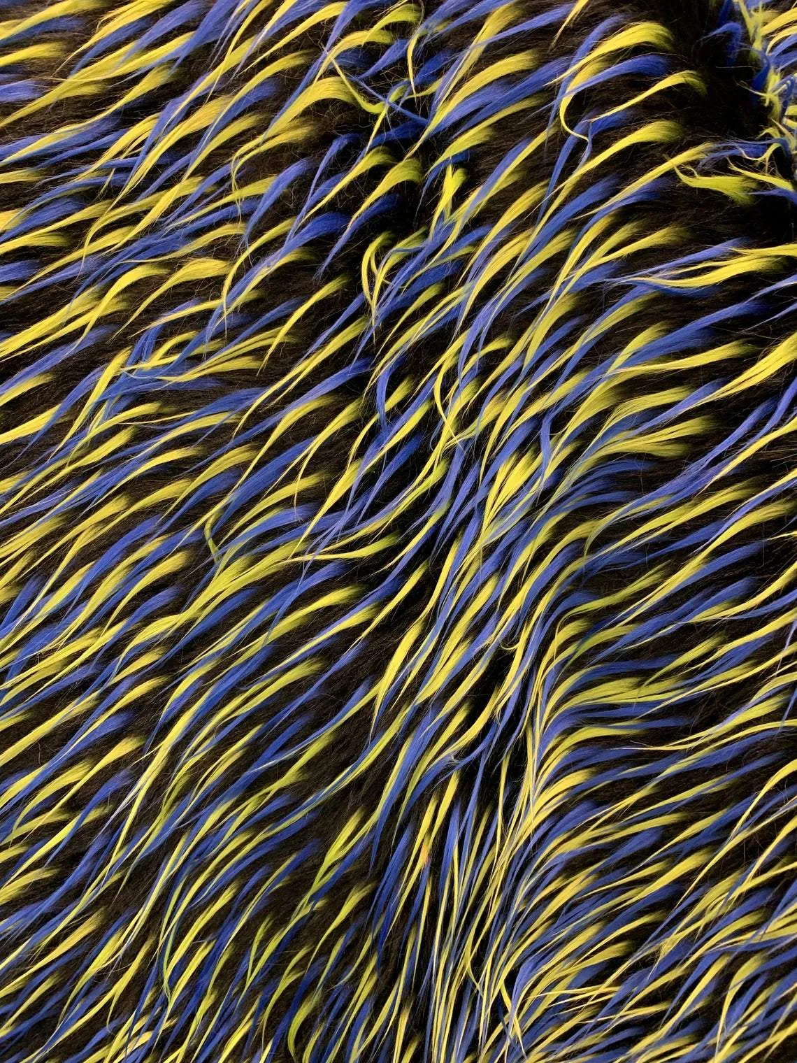 Faux Fur Fabric By The Yard Faux Fur Material Fashion Fabric Yellow & Black