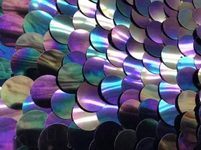 Fish Scale Circle Mermaid Fabric Sequin Iridescent Fabric