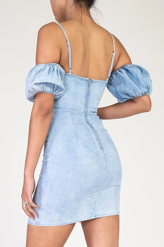 HALO DENIM CORSET DRESS