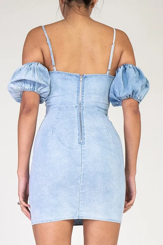 HALO DENIM CORSET DRESS