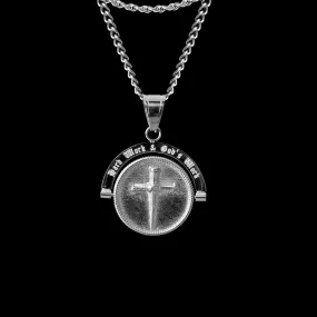 'Hard Work & God's Work' - Double Sided Pendant ( Silver )
