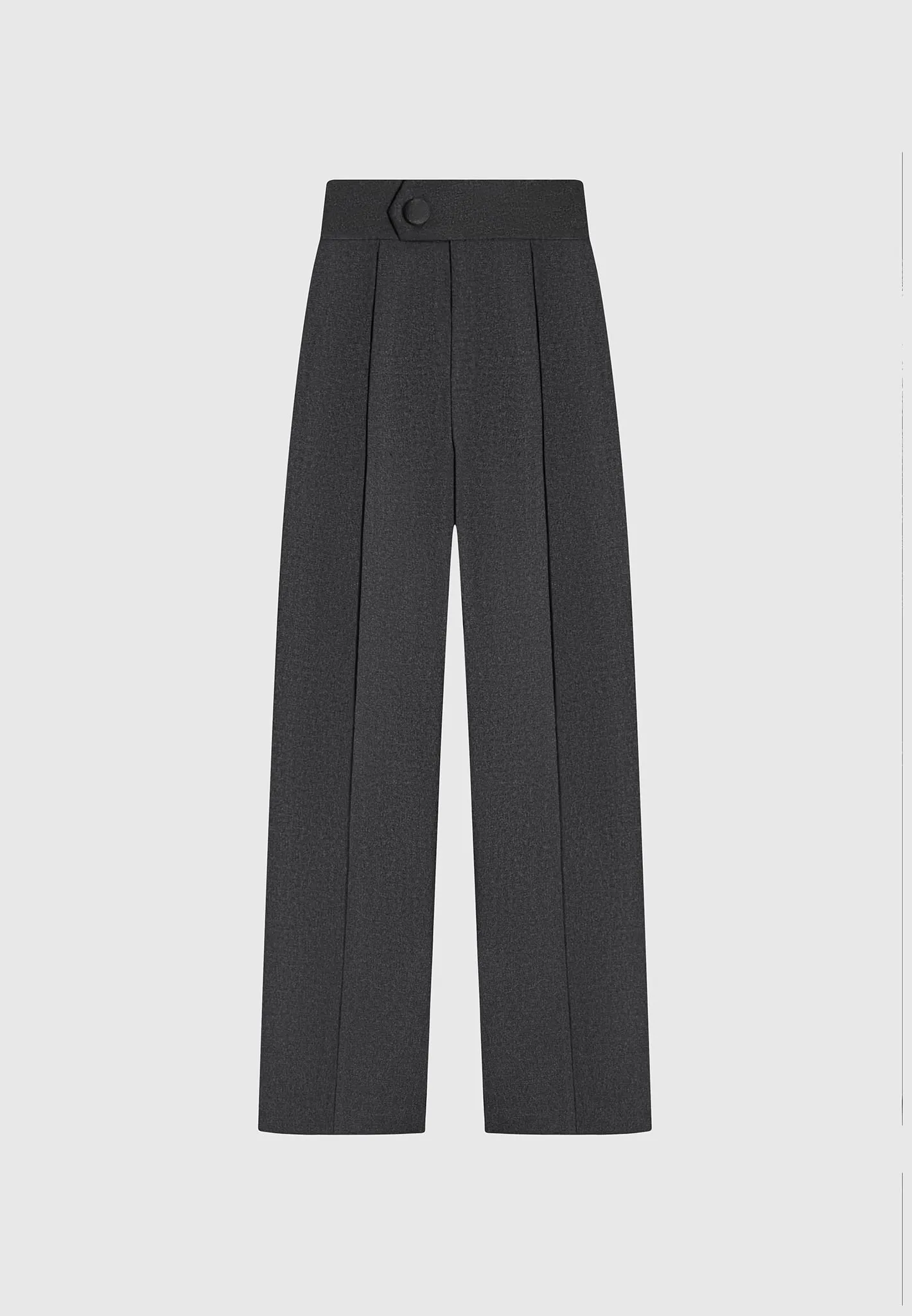 High Waisted Tailored Trousers - Grey