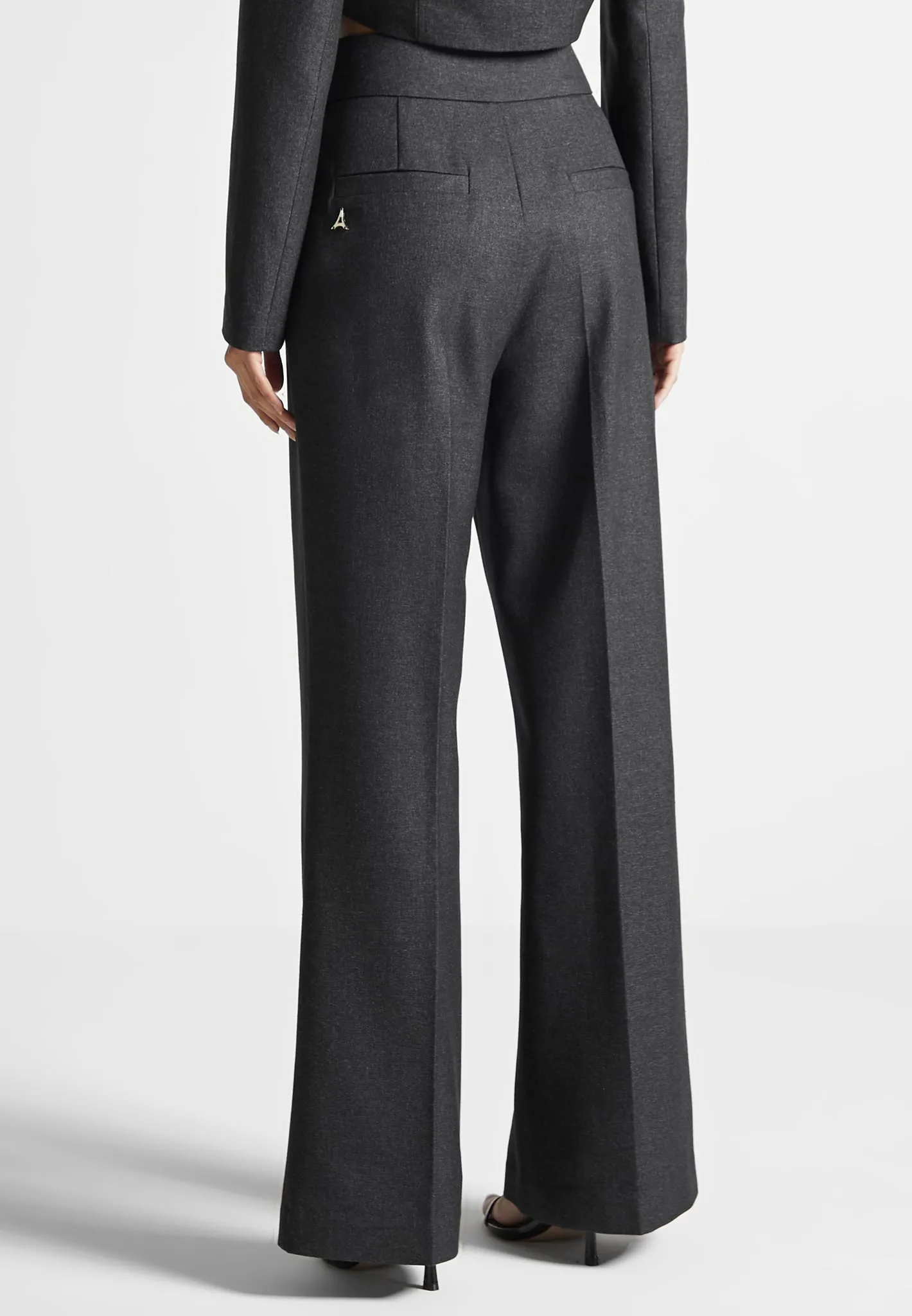 High Waisted Tailored Trousers - Grey