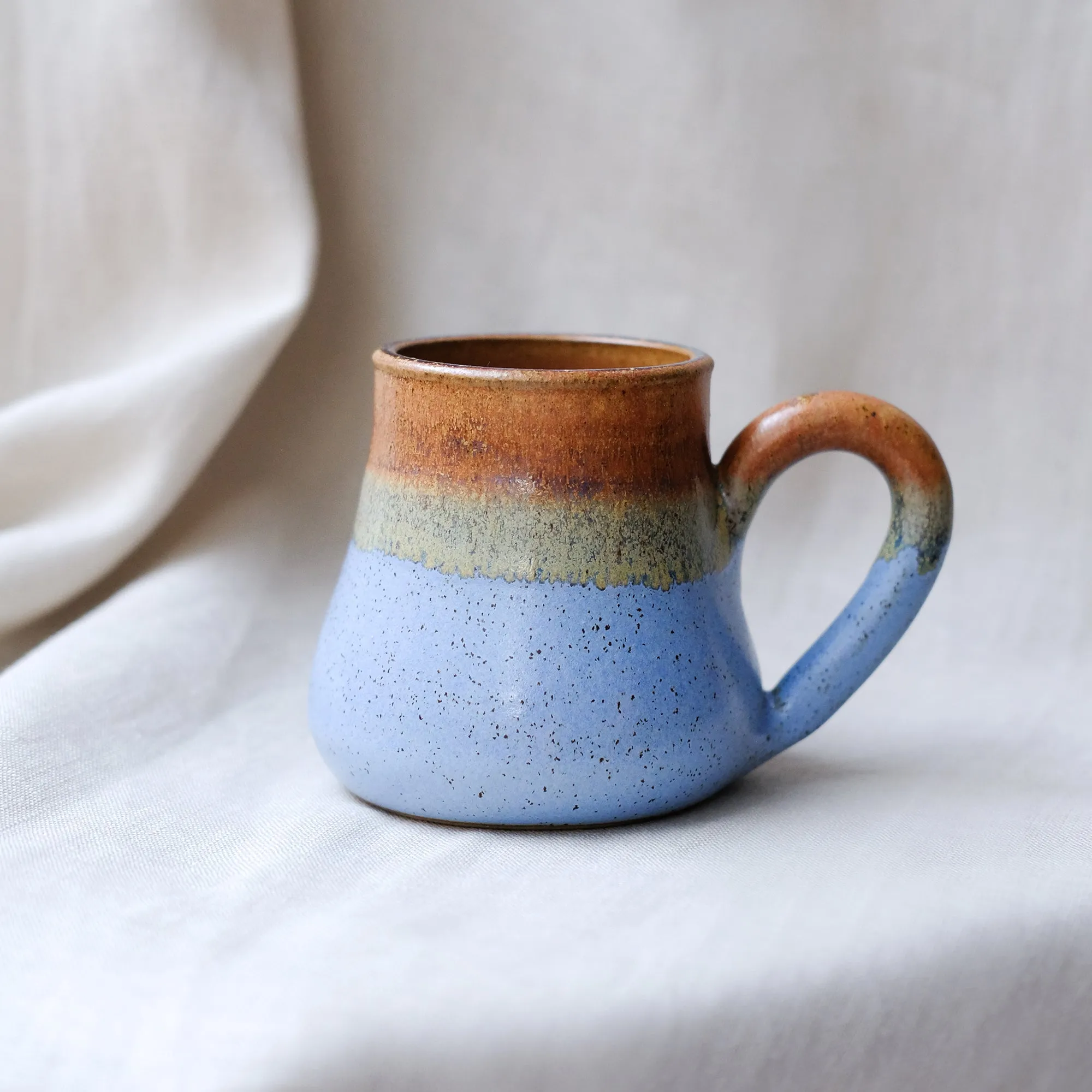 Light Blue and Brown Ceramic Mug