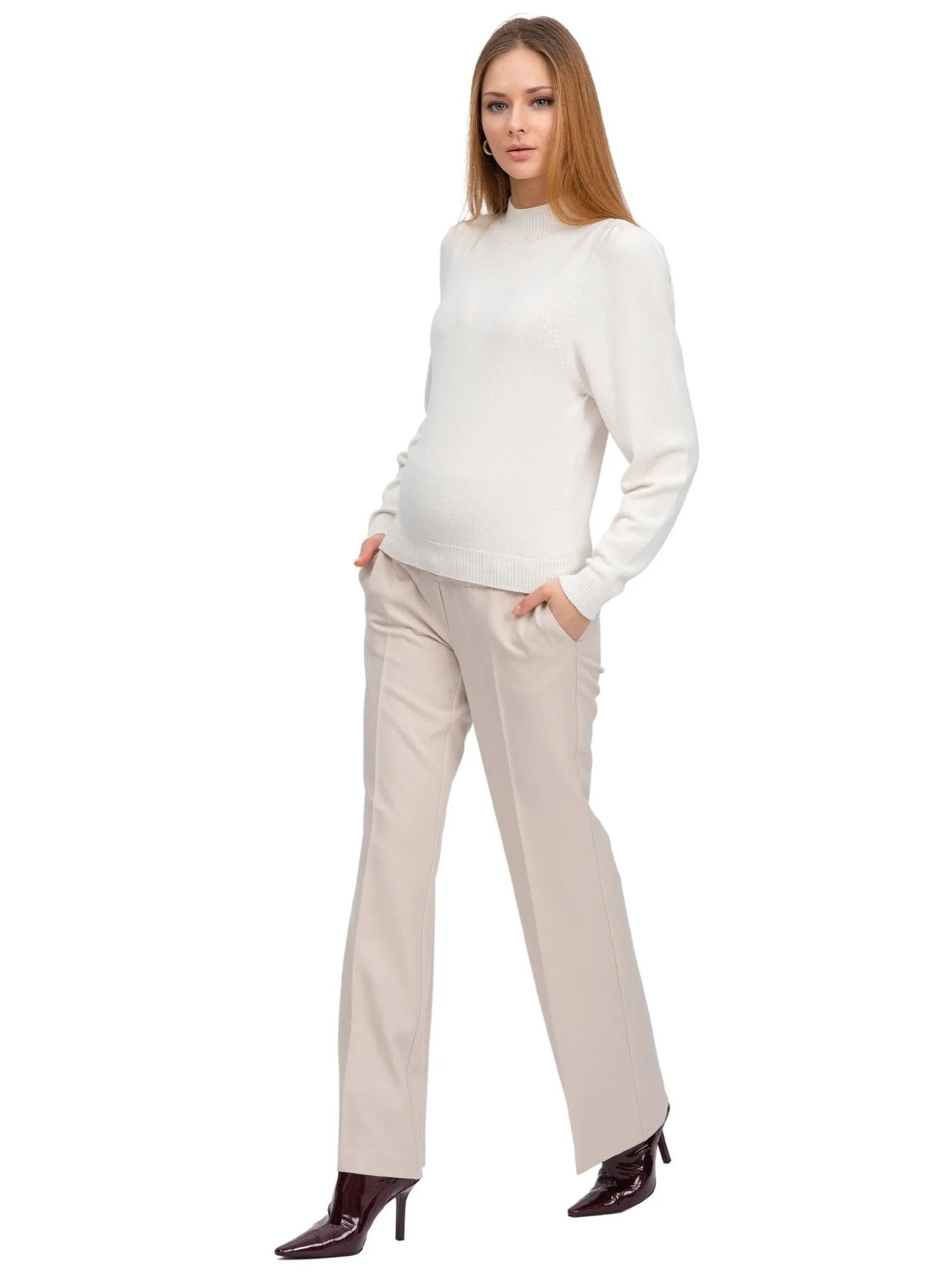 Maximilian Maternity Trouser - Oatmeal