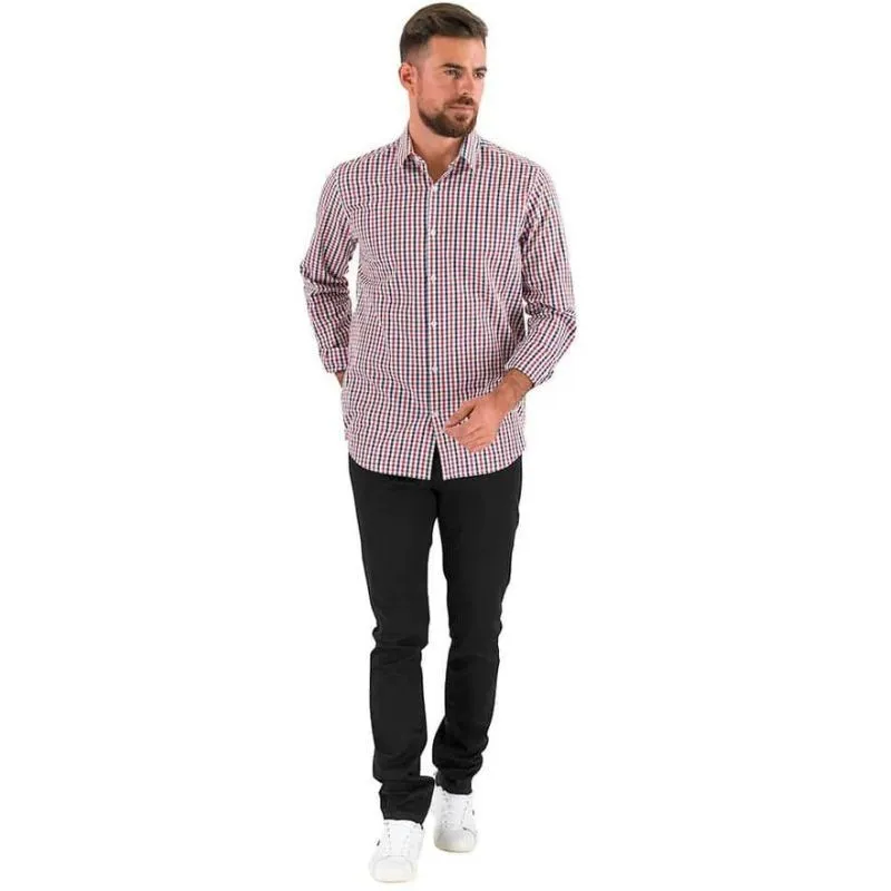 Men's Service Shirt Vichy Blue White Red - LAFONT SERVICE