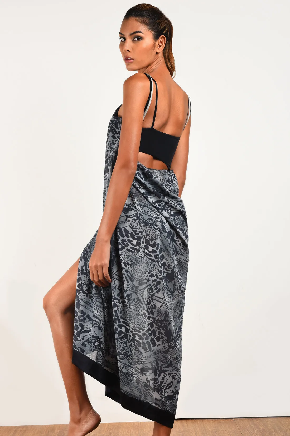 Midnight Cross Body Sarong Dress