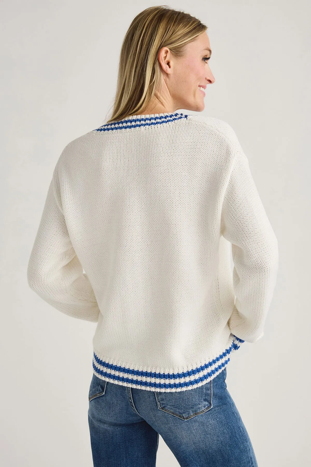 Olivaceous Aimee Contrast Trim Cardigan