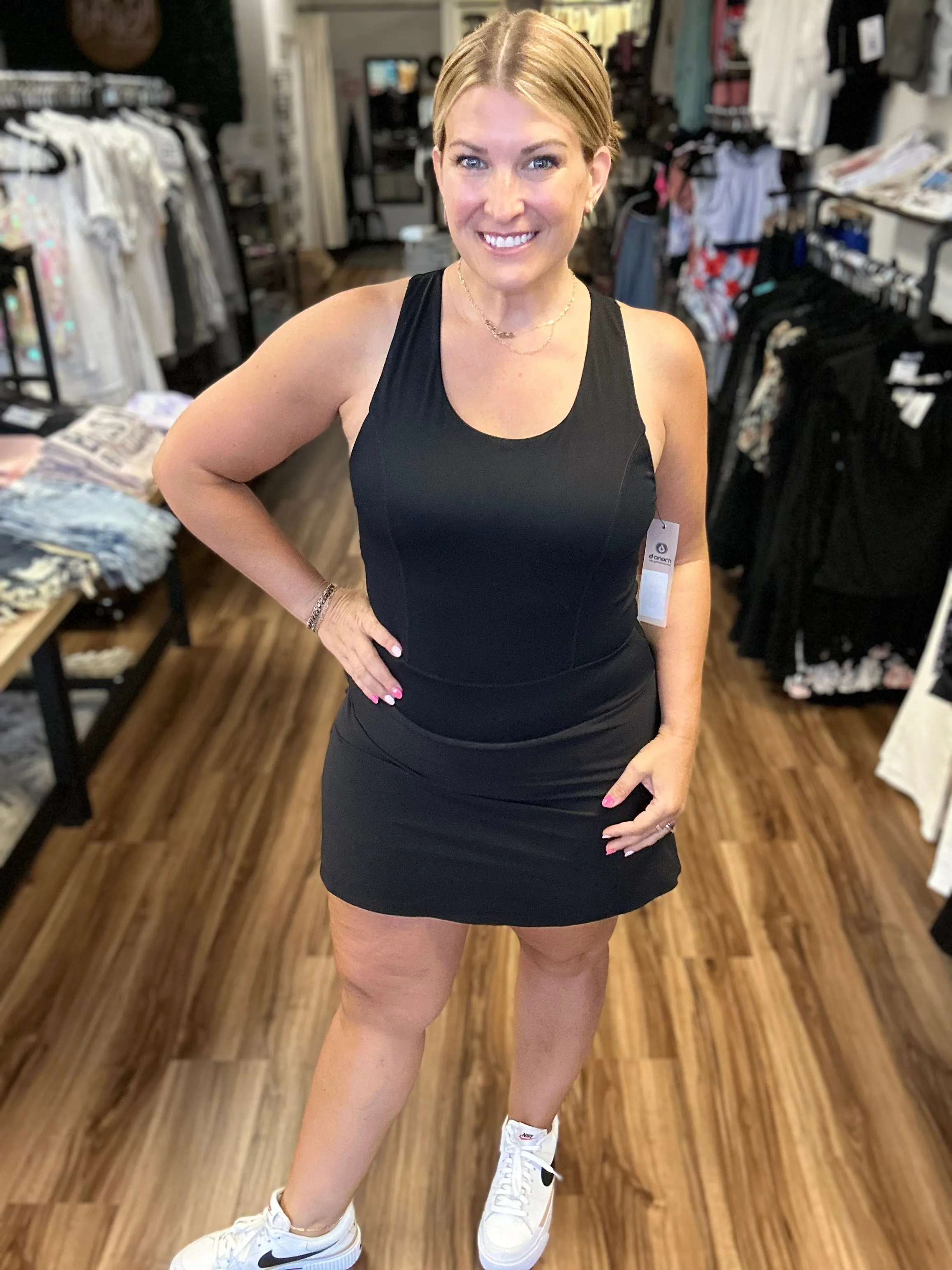 On the Greens Collection - Ruffle back Active Tank Dress