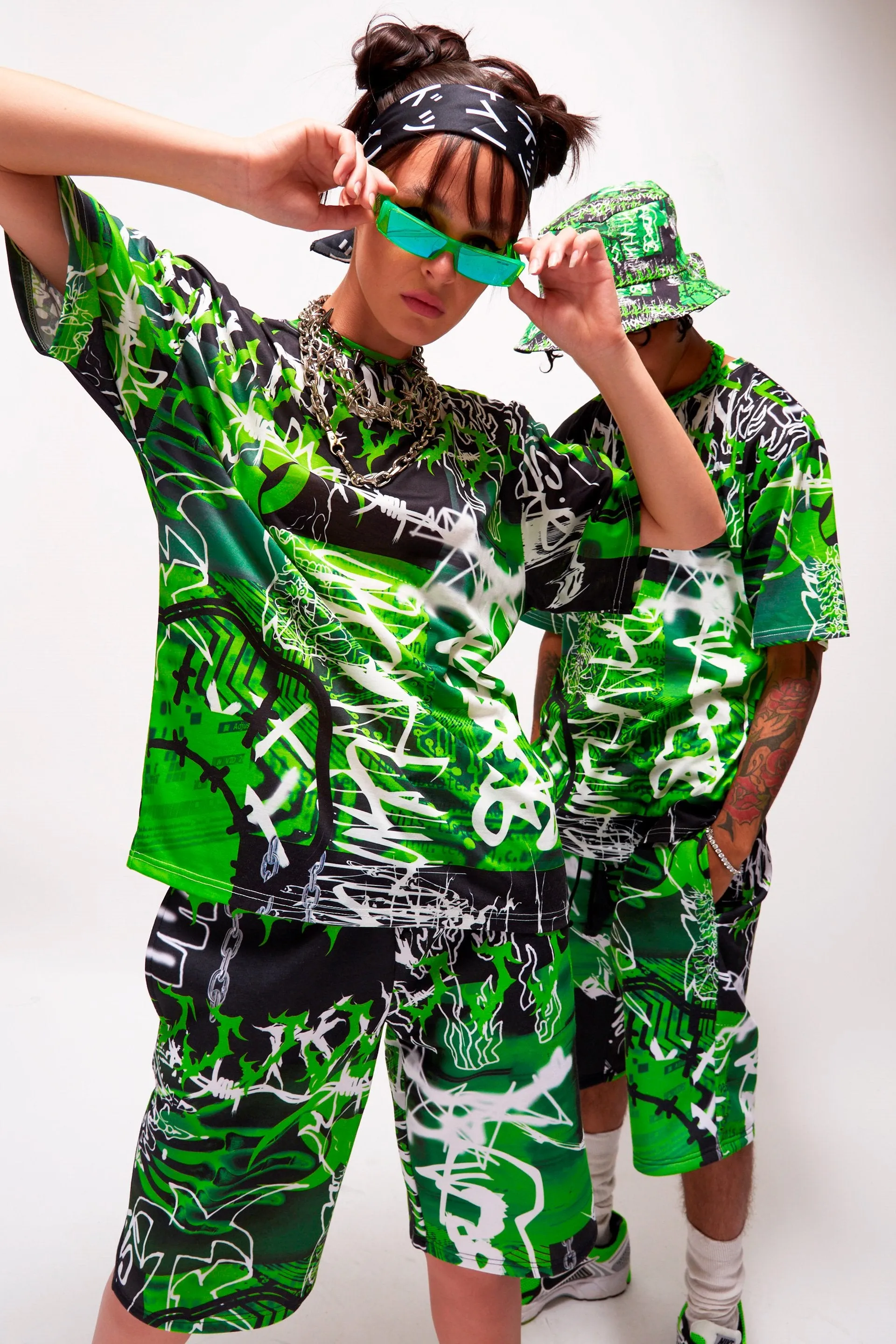 Parallel Trippy Acid Collage Print T-Shirt