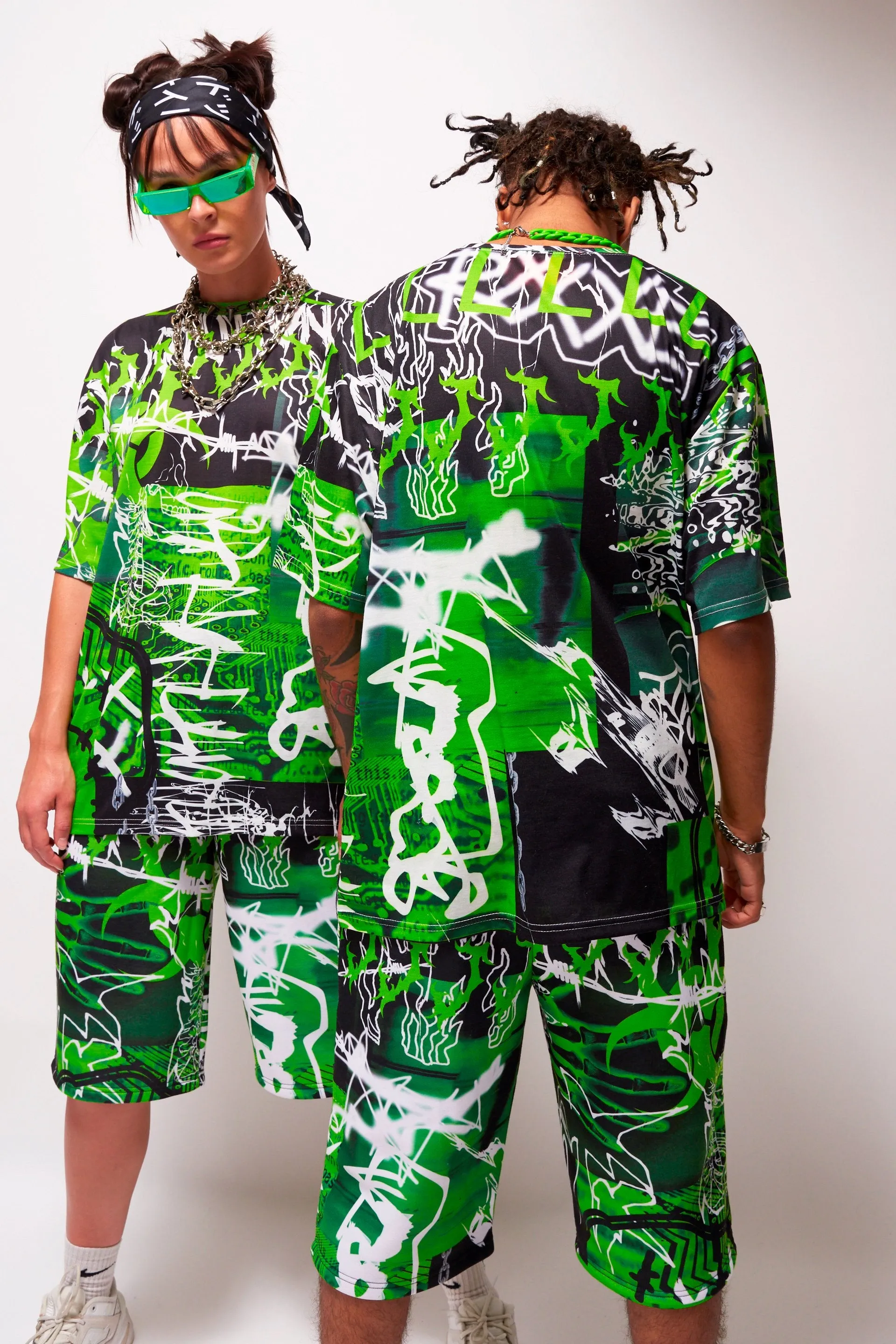 Parallel Trippy Acid Collage Print T-Shirt