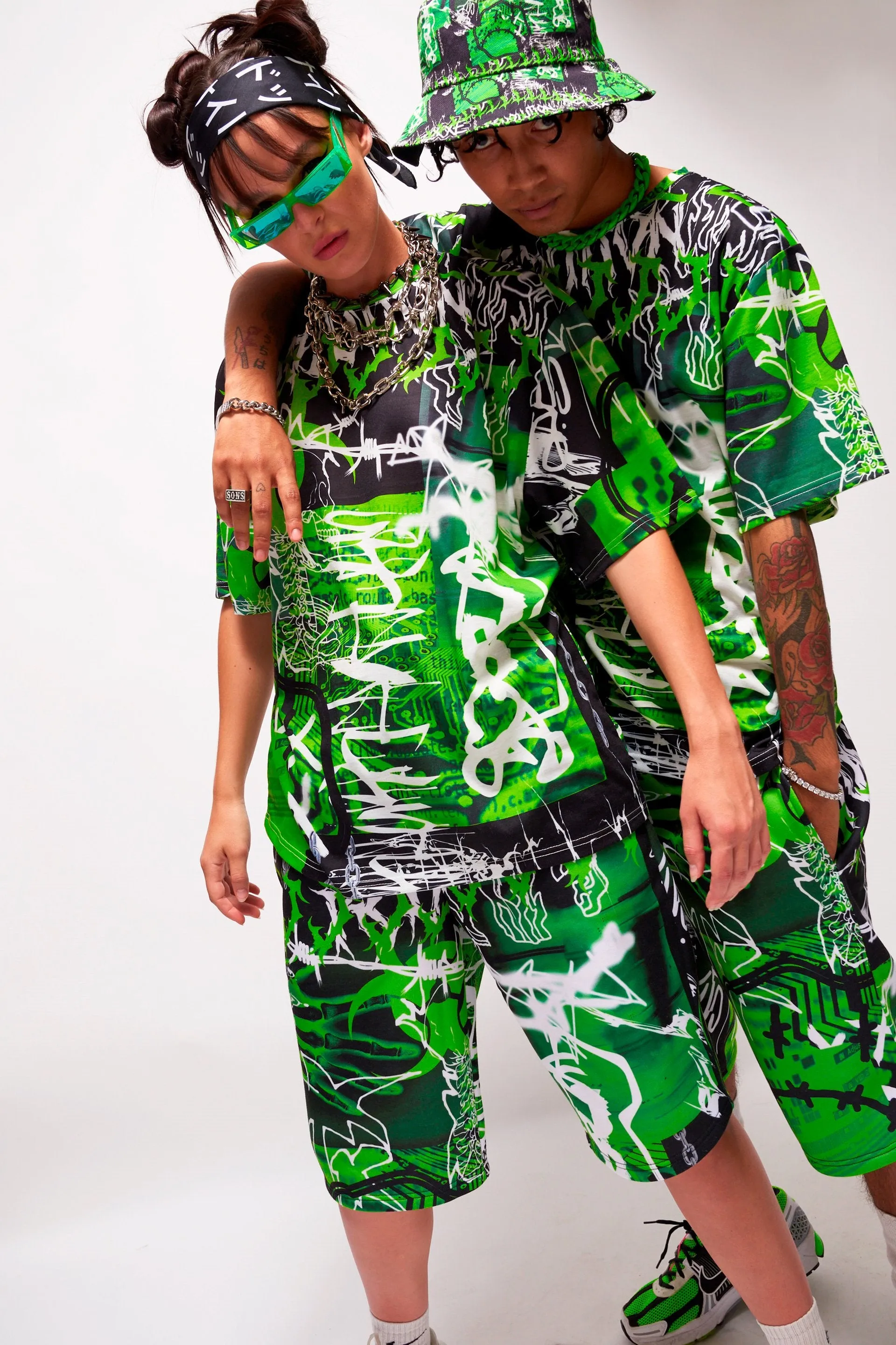 Parallel Trippy Acid Collage Print T-Shirt