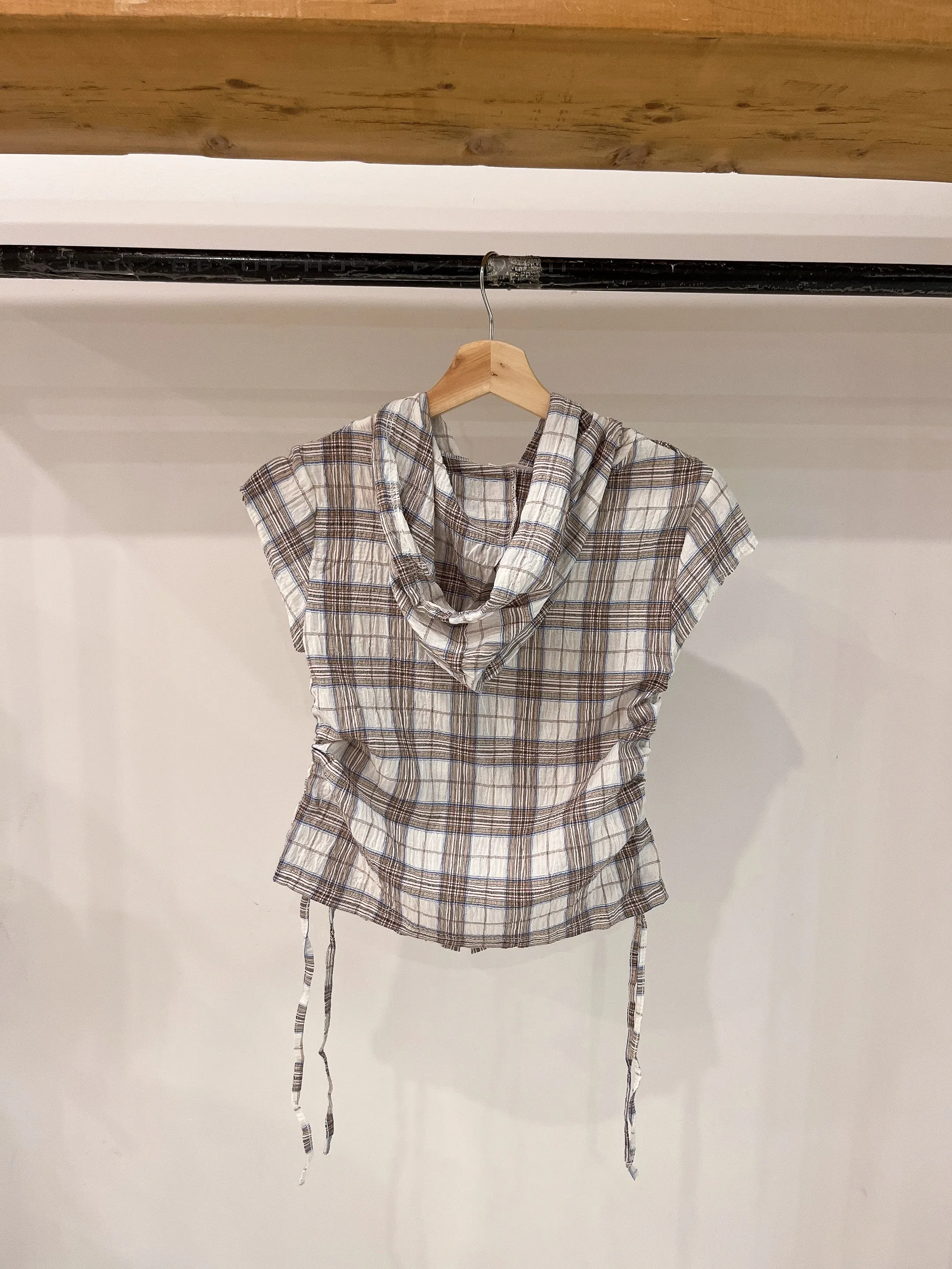 PERTY Plaid hoodie shirt