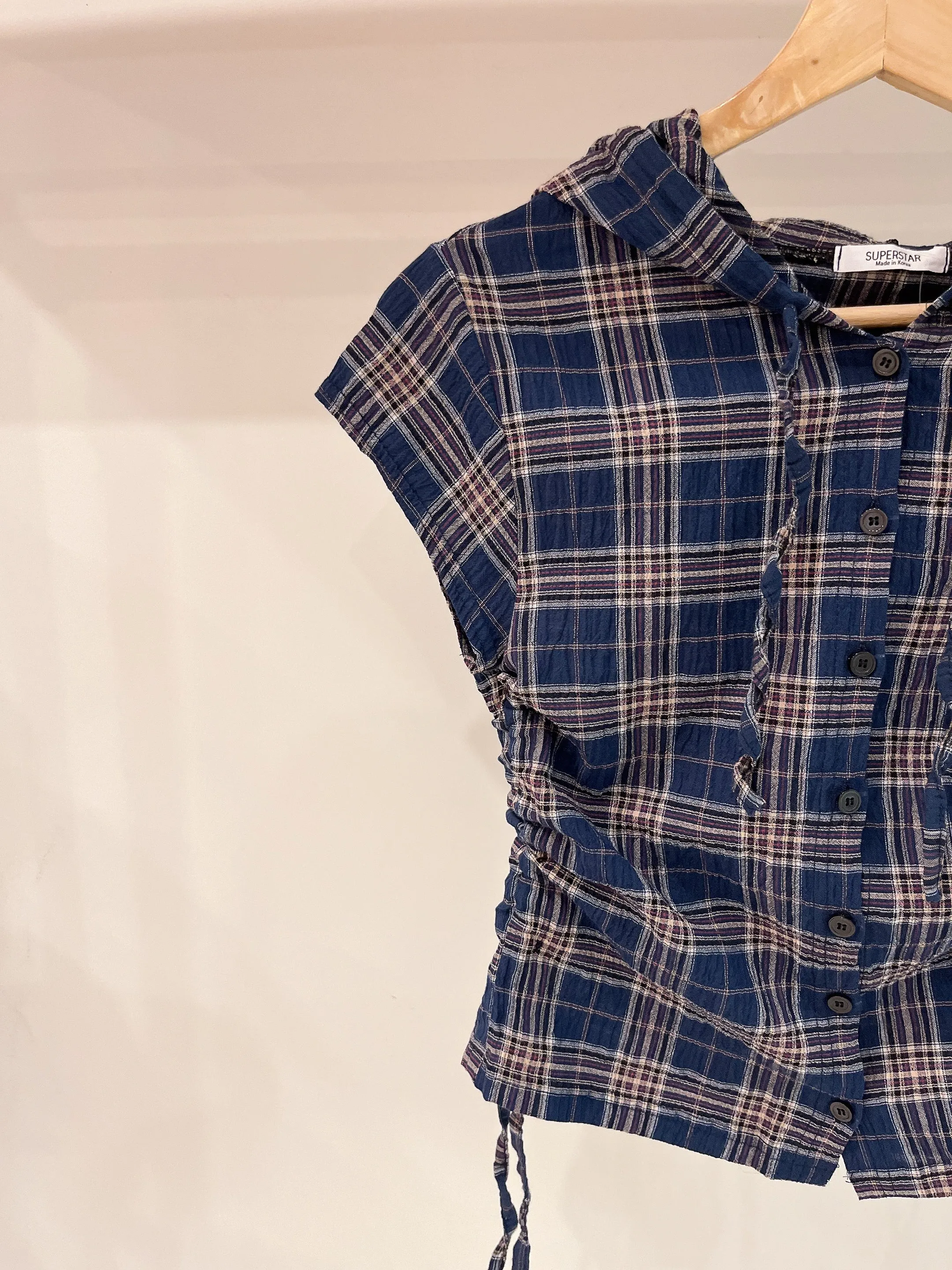 PERTY Plaid hoodie shirt