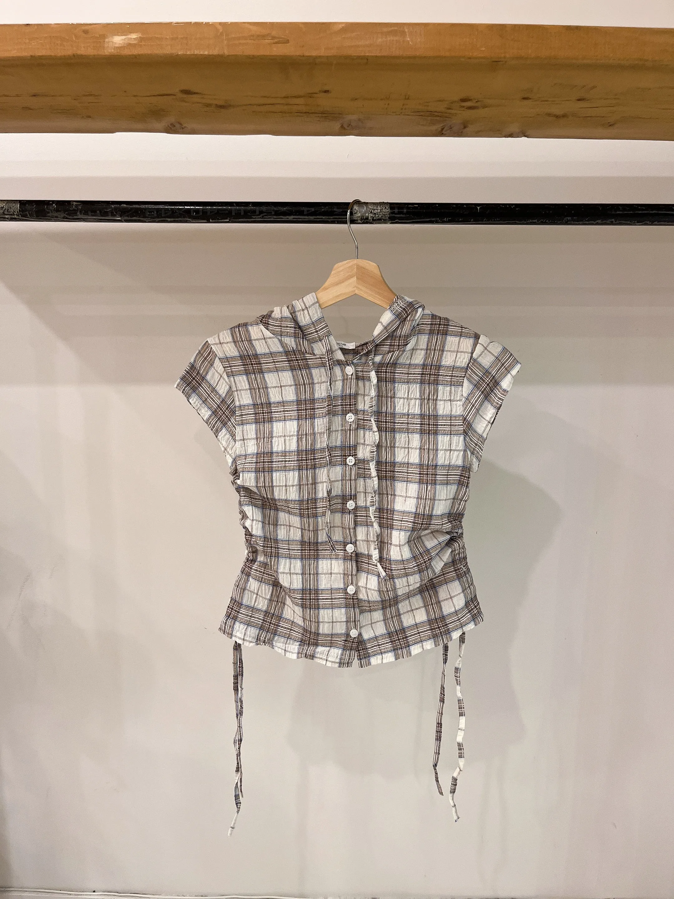 PERTY Plaid hoodie shirt