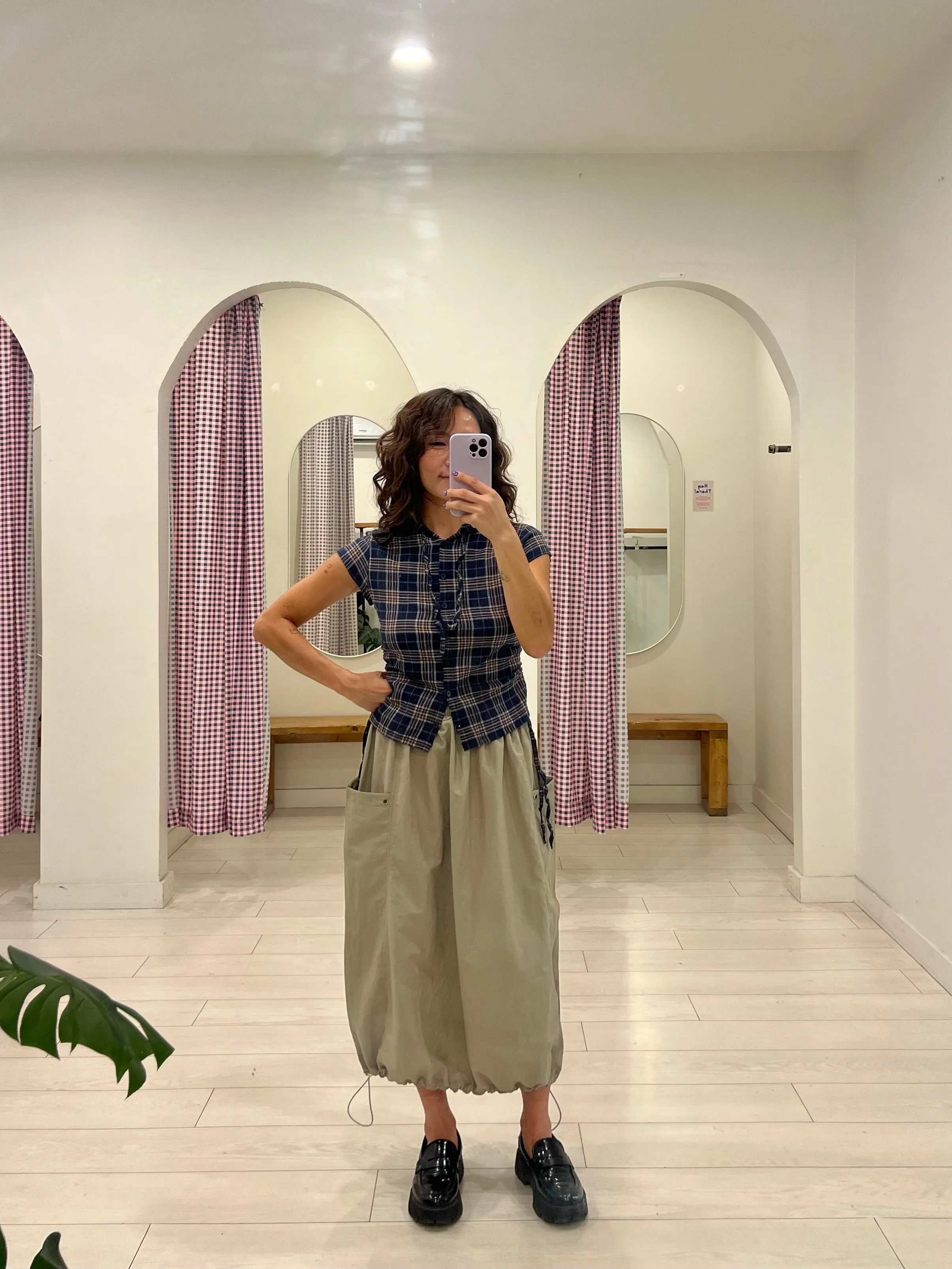 PERTY Plaid hoodie shirt