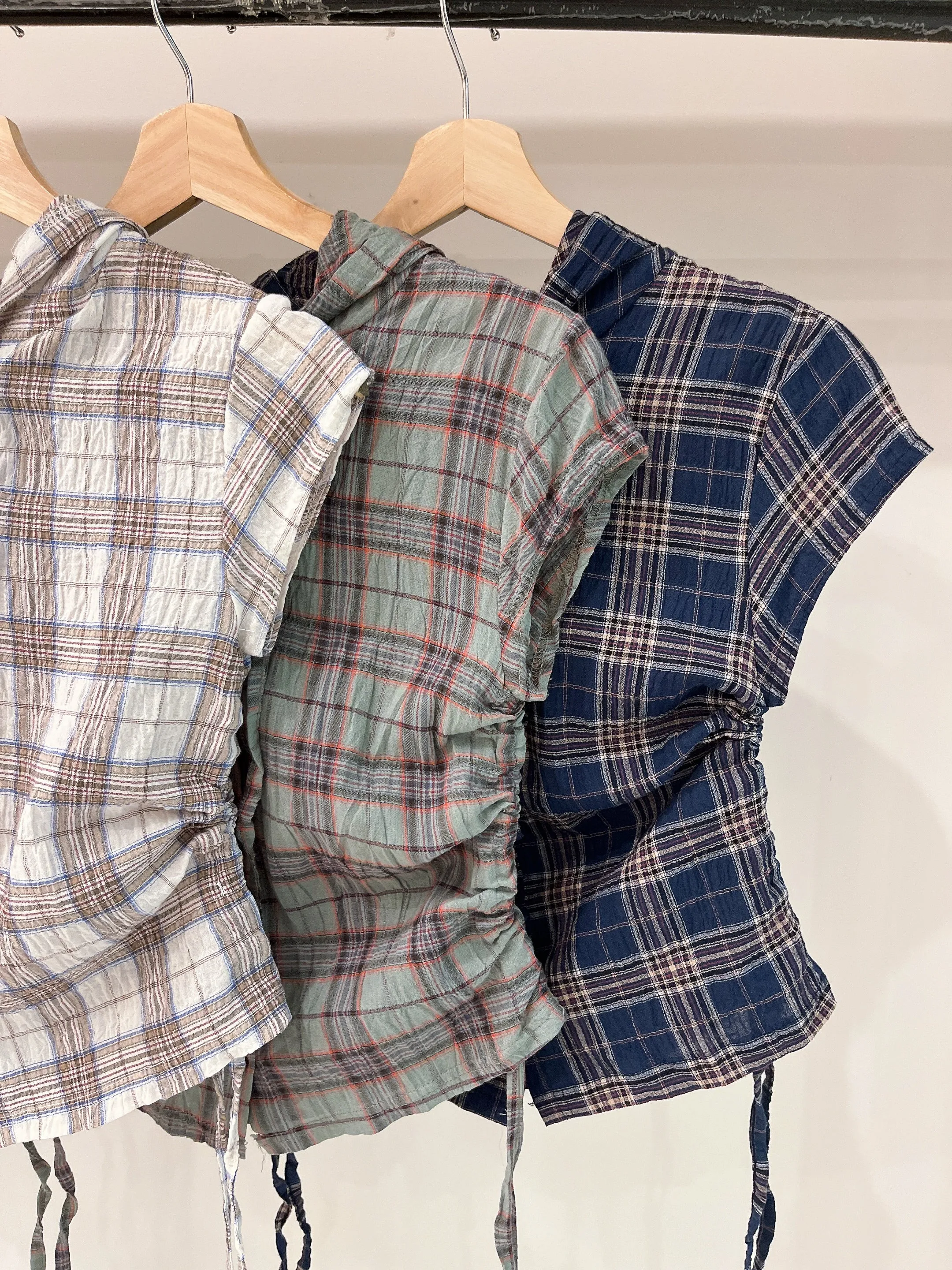 PERTY Plaid hoodie shirt