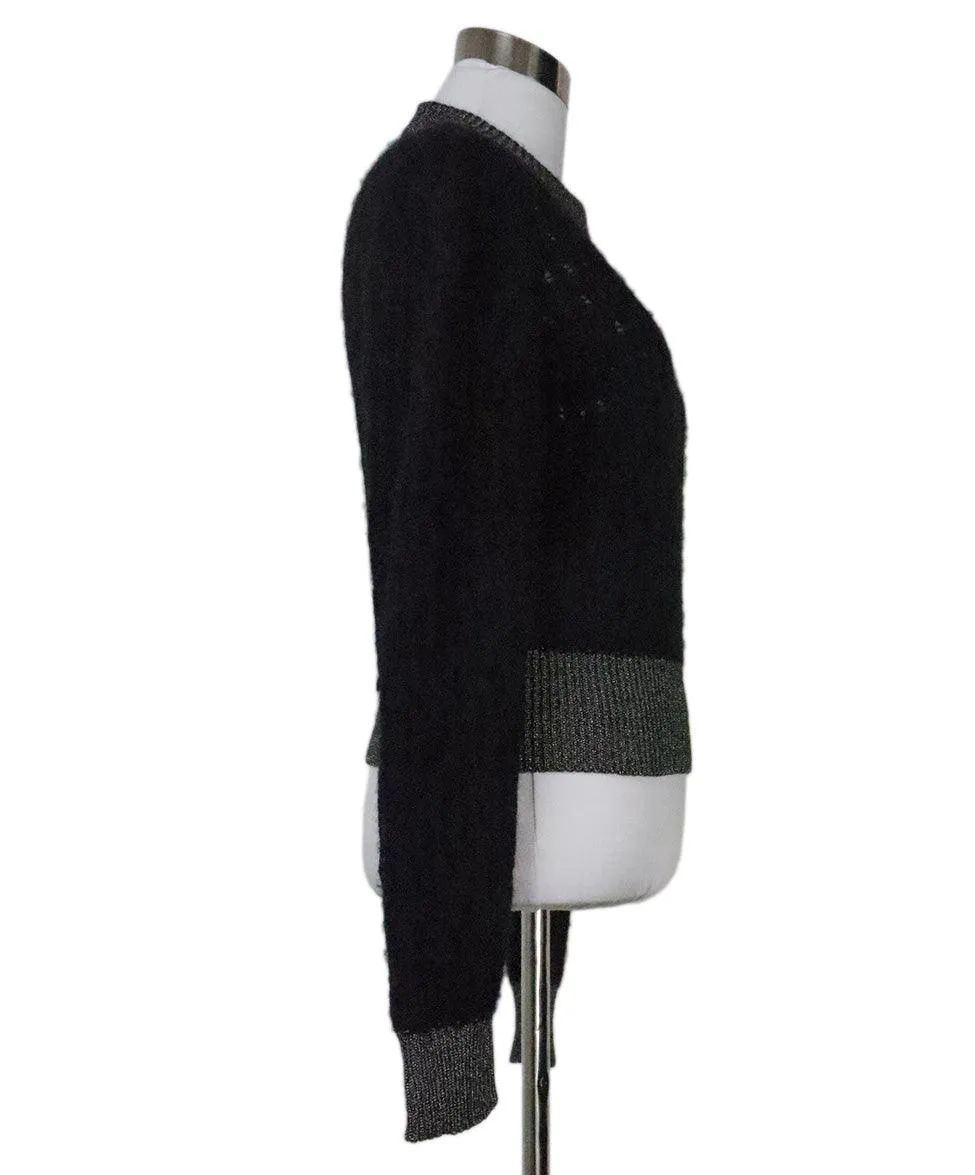 Pinko Black & Silver Cashmere Sweater sz 4