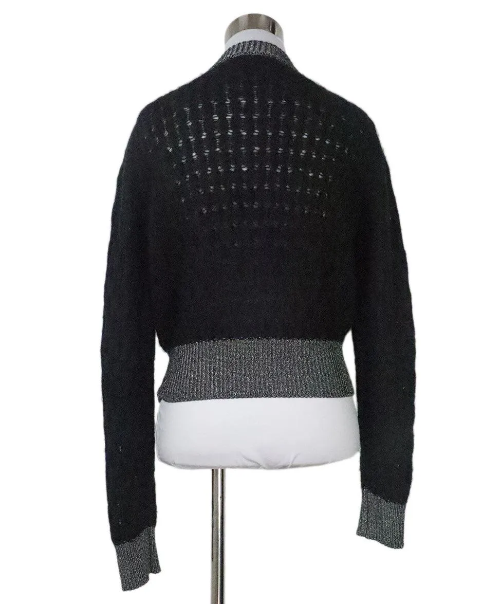 Pinko Black & Silver Cashmere Sweater sz 4