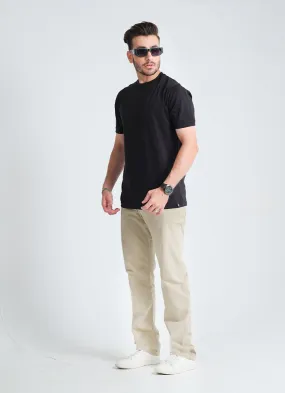 Plain Black 100% Cotton Basic T-shirt"