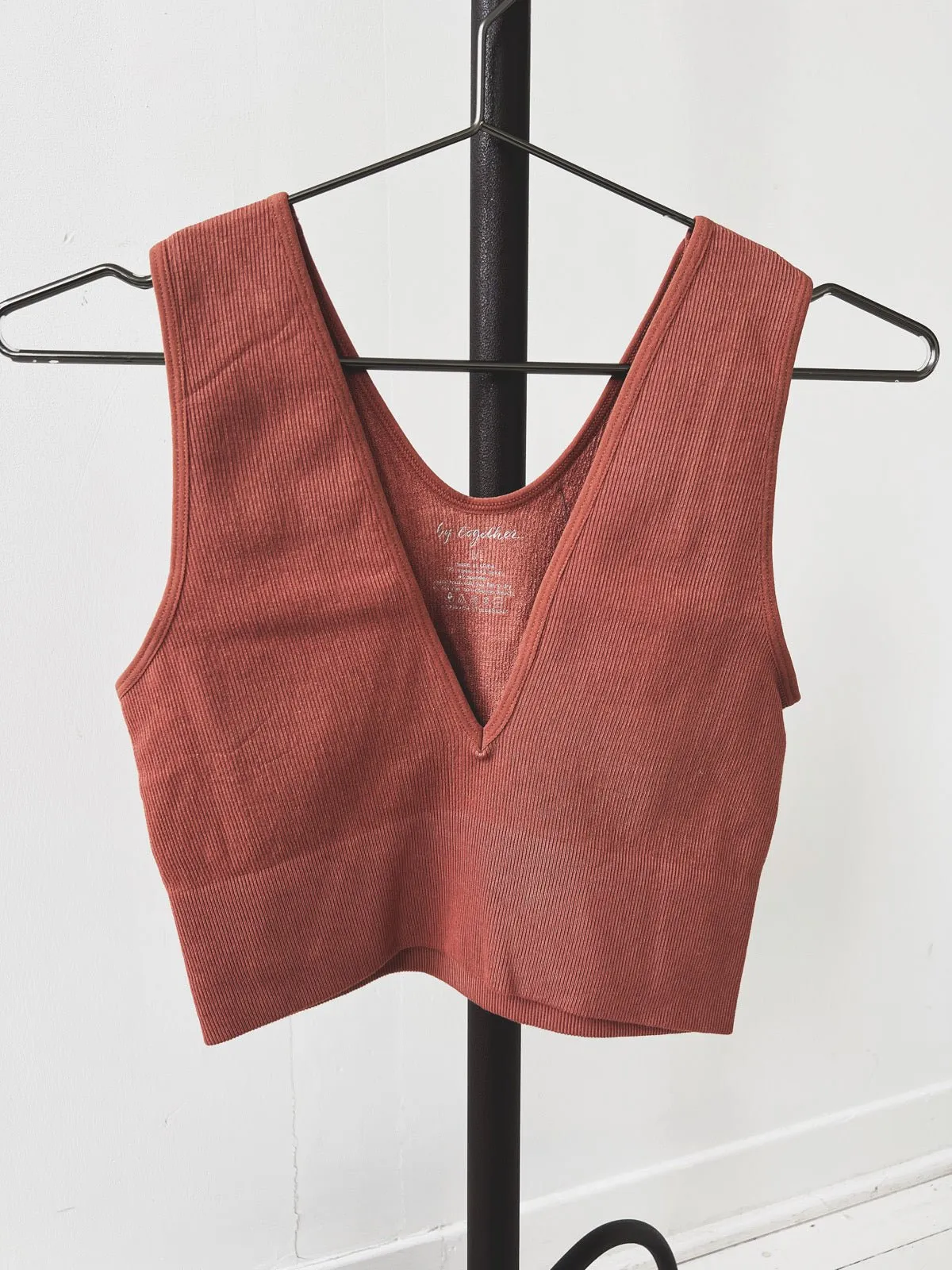 Plunge V-Neck Crop Tank- FINAL SALE