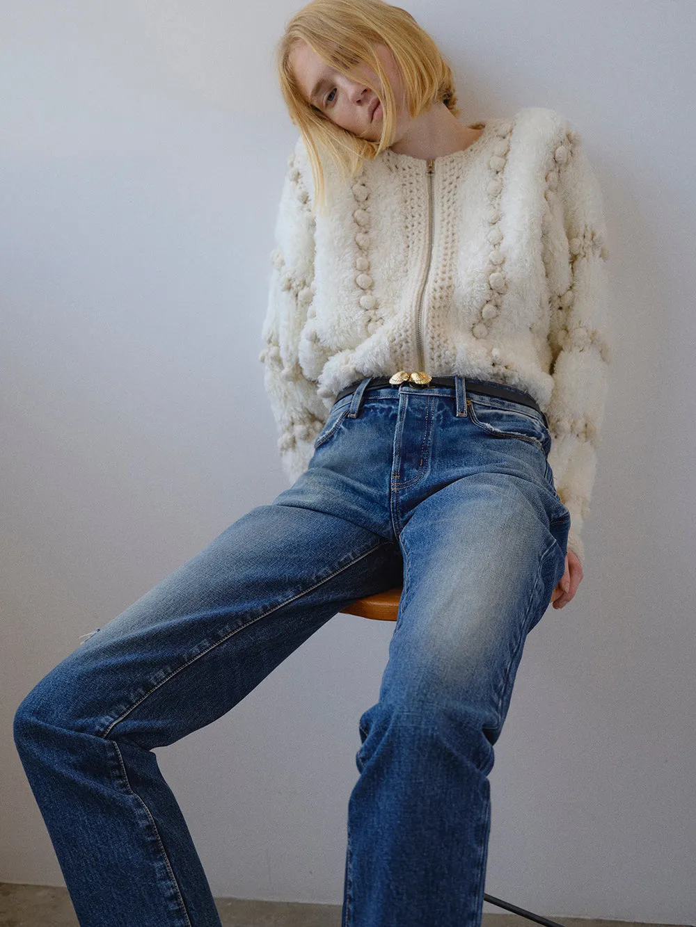 Pom Pom Cardi -- Cream