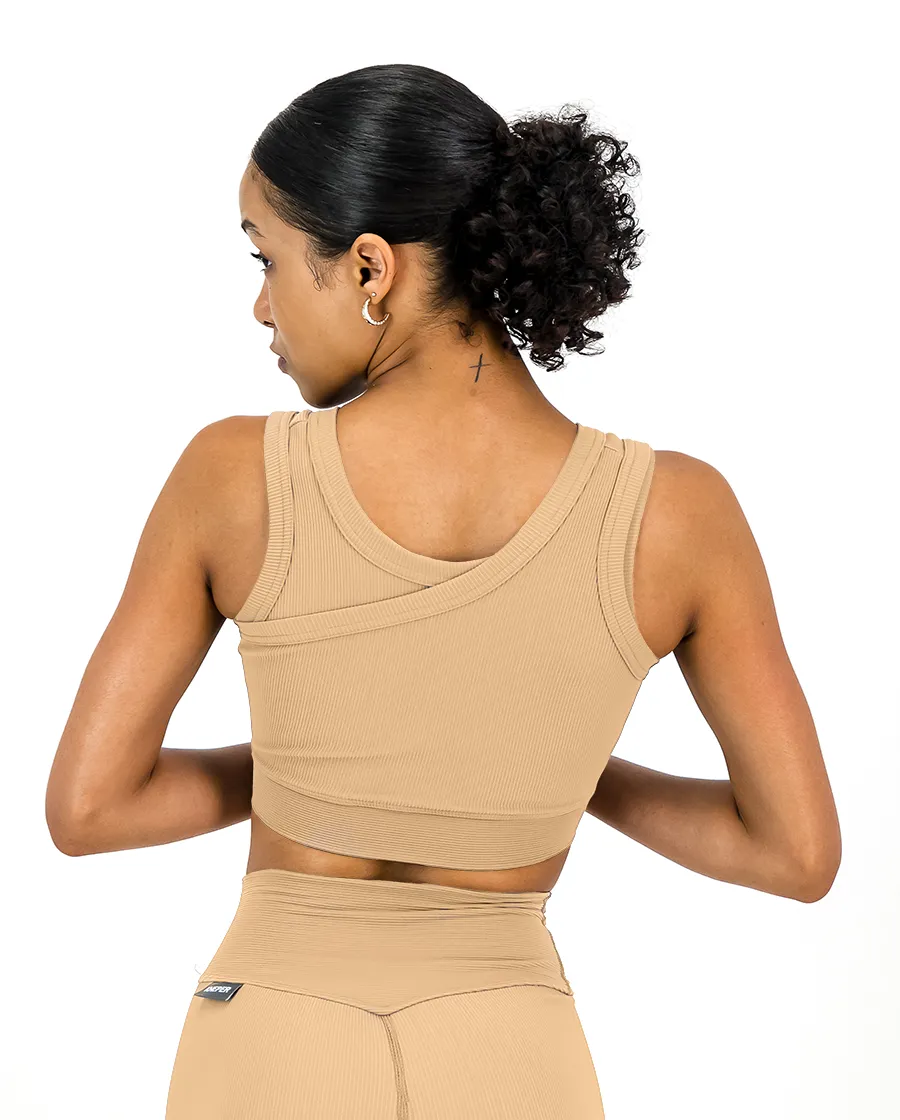 Rib Aspire Bra Top | Crème