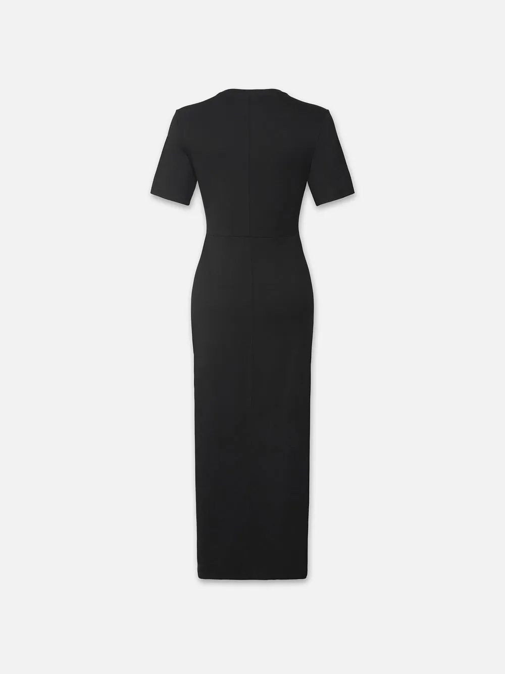 Ruched Front Tie Dress -- Black