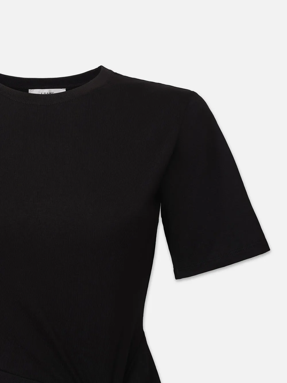 Ruched Front Tie Dress -- Black