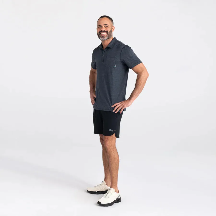 SAXX DROPTEMP AD COOL POLO AD TURBULENCE HEATHER
