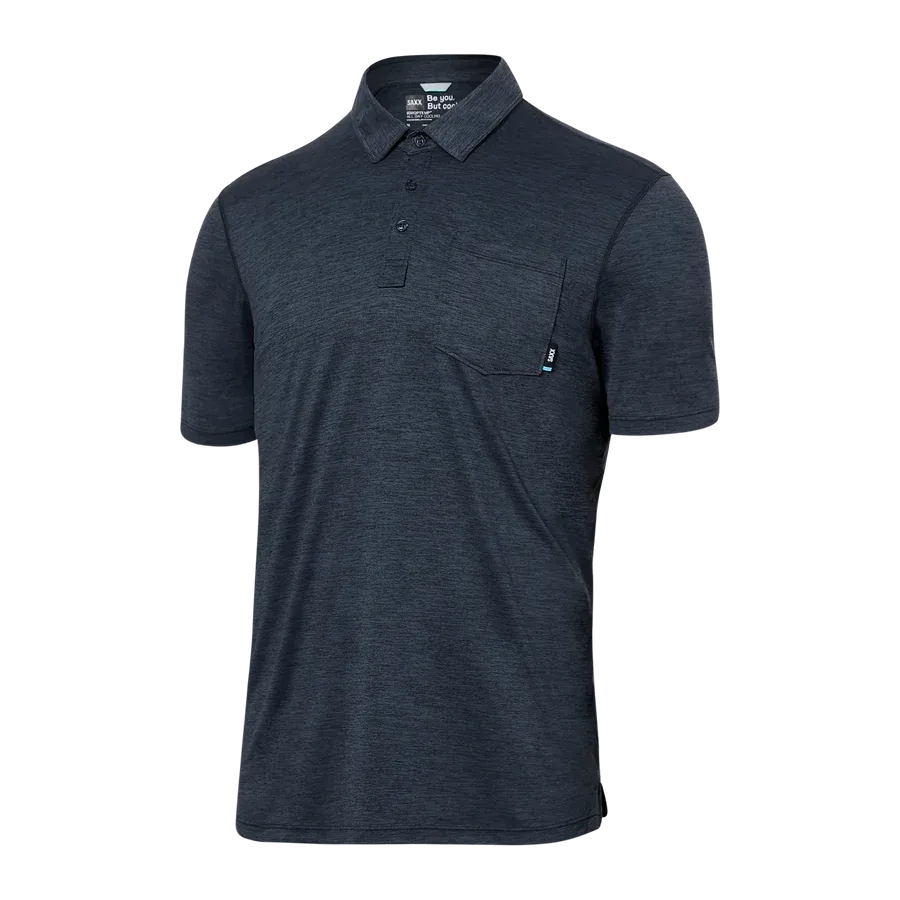 SAXX DROPTEMP AD COOL POLO AD TURBULENCE HEATHER