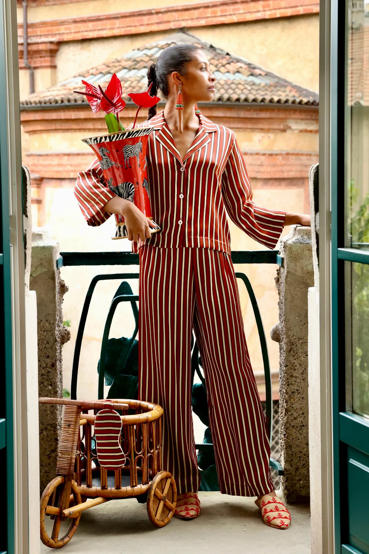 SERENA MAROON SILK PJ SET - Archive