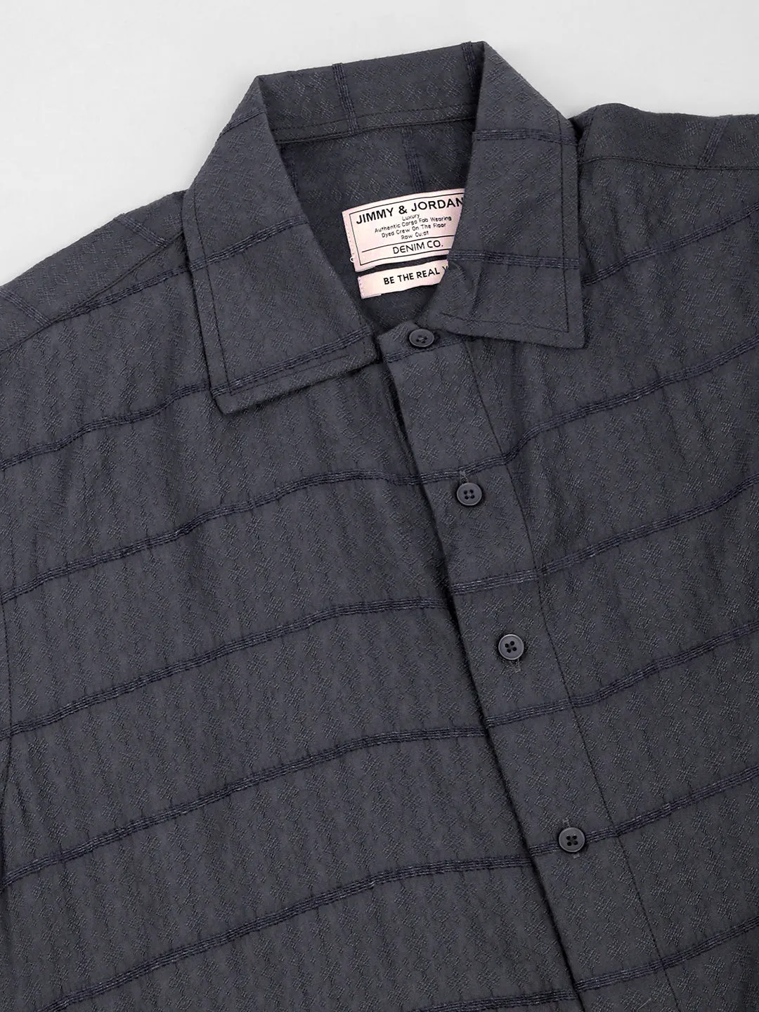 Shirtolo Dark Grey Plain Half Sleeve Shirt