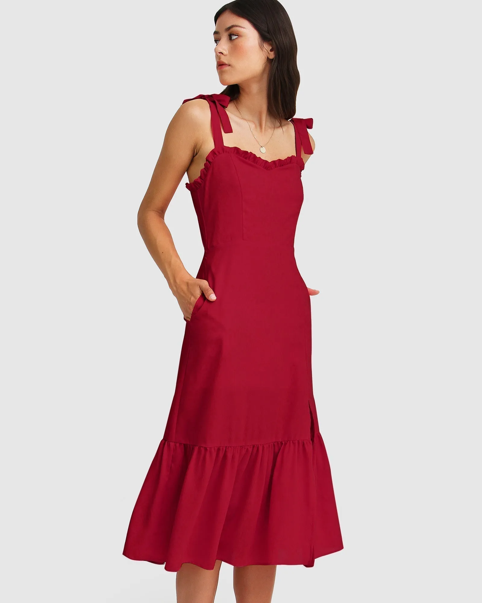 Summer Storm Midi Dress - Red