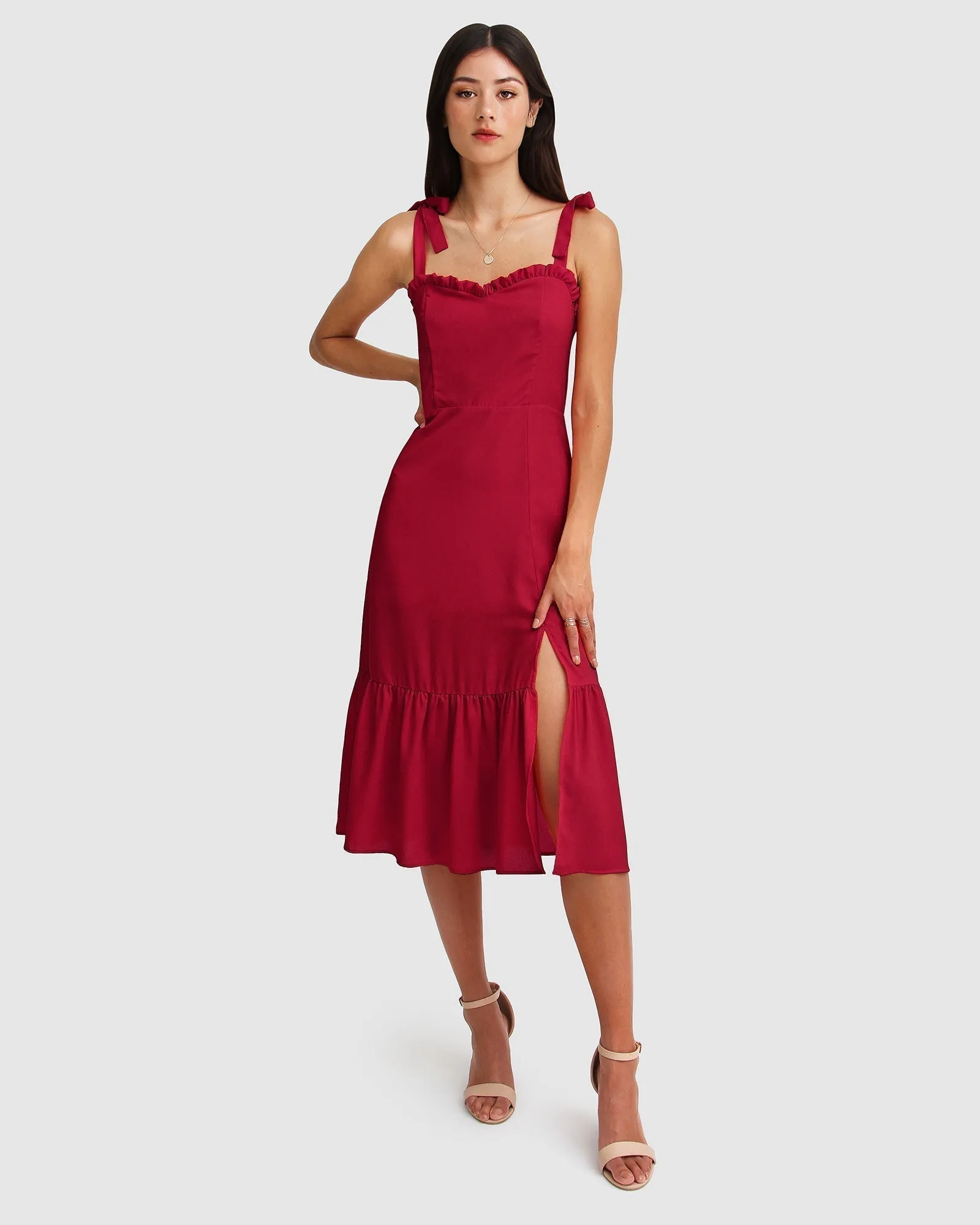 Summer Storm Midi Dress - Red