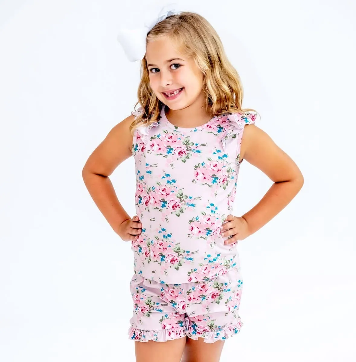 Sweet Summer Bee Happy - Bamboo Flutter Sleeve & Shorts Lounge Set